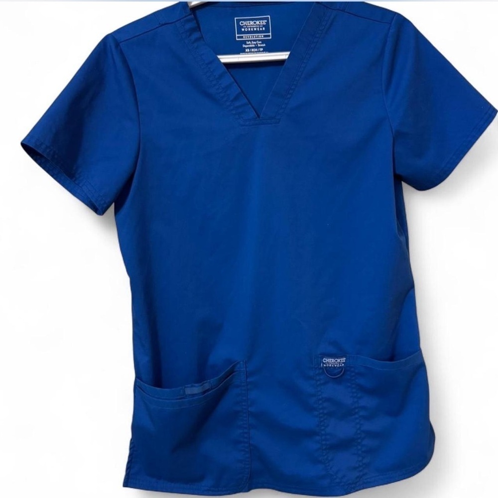 Cherokee Authentic Workwear Revolution Blue Top Size XS - Picture 2 of 6